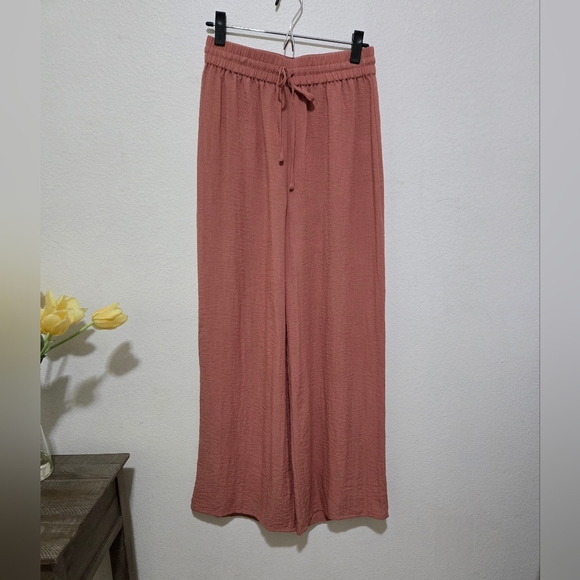 JOIE Dusty Rose High Waisted Wide Leg Drawstring Pants Size Small - Picture 3 of 11